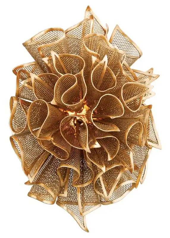 Casa Padrino lámpara de pared LED de diseño oro 30,5 x 20,3 x A. 45,7 cm - Elegante aplique de pared de salón - Colección de Lujo Neu