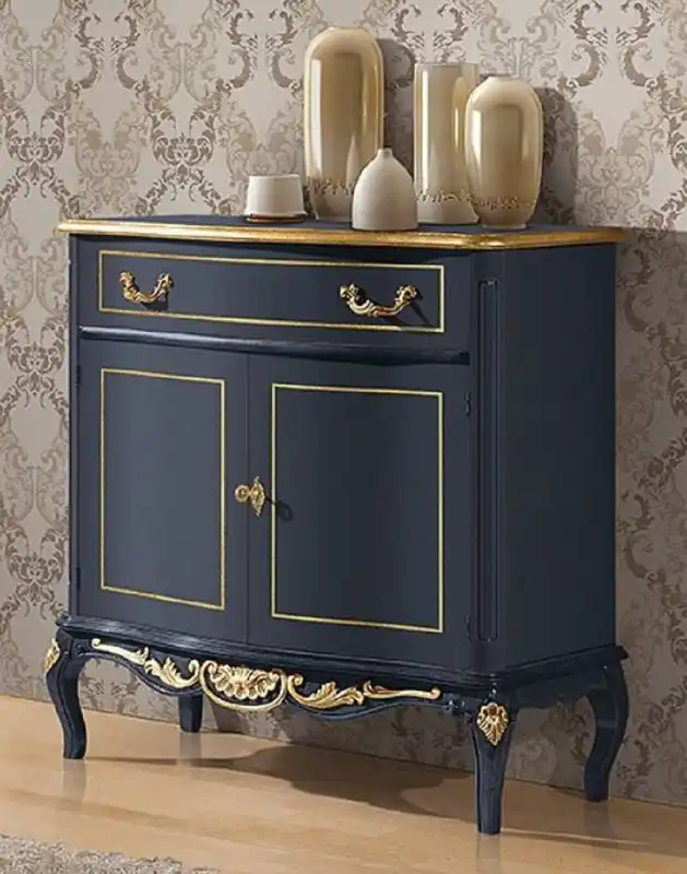 Casa Padrino aparador barroco de lujo azul / oro - Magnífico gabinete de madera maciza - Muebles Barrocos para Salón y Hotel - Calidad de Lujo - Hecho en Italia Expressversand