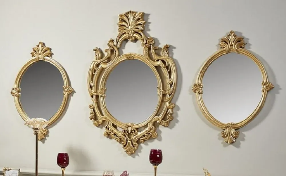 Casa Padrino conjunto de espejos barrocos de lujo oro - 3 Espejos de pared hechos a mano en estilo barroco - Magnífico muebles barrocos Garantierte Lieferung