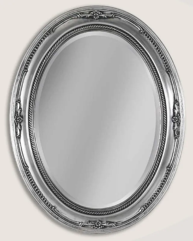 Kracherpreis Casa Padrino espejo de pared barroco de lujo plata - Espejo ovalado en estilo barroco - Espejo barroco de salón - Espejo de armario barroco - Muebles Barrocos