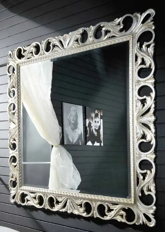Sale Casa Padrino espejo de pared barroco de lujo plata - Magnífico espejo en estilo barroco - Espejo barroco de salón - Espejo de armario barroco - Muebles Barrocos - Calidad de lujo - Hecho en Italia