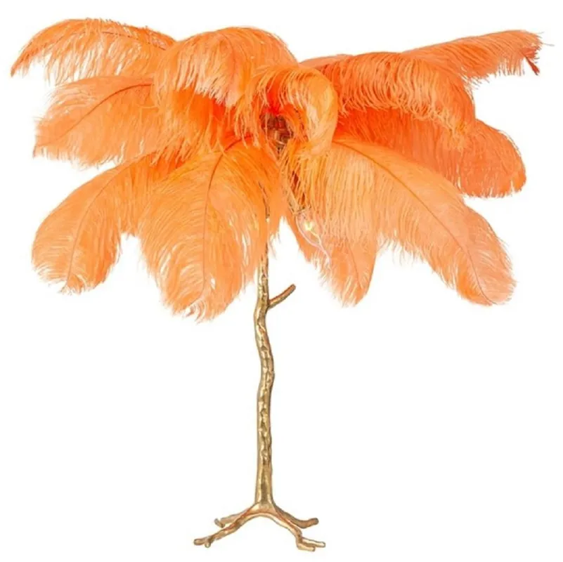 Casa Padrino lámpara de mesa de lujo palmera naranja / oro 75 x 75 x A. 80 cm - Lámpara de mesa moderna en diseño de palmera - Luces de Lujo - Calidad de Lujo Preis Gesenkt