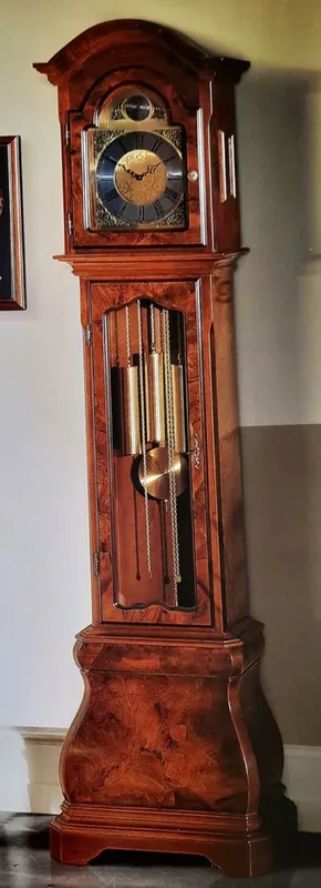 Casa Padrino reloj de abuelo Biedermeier de lujo marrón oscuro - Magnífico reloj de péndulo de madera maciza - Muebles de salón y hotel Biedermeier - Calidad de Lujo - Hecho en Italia Neue Ware
