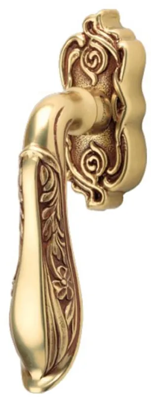 Direkt Vom Hersteller Casa Padrino conjunto de manijas de ventana Art Nouveau oro francés 3,6 x 16,2 cm - Manillas de ventana elegantes de latón - Accesorios Decorativos Barrocos y Art Nouveau