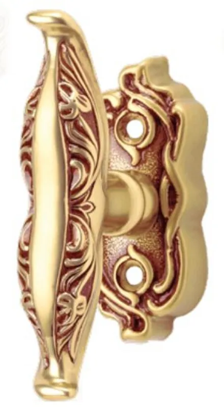 Neu Casa Padrino conjunto de manijas de ventana Art Nouveau oro francés 3,6 x 11 cm - Manillas de ventana elegantes de latón - Accesorios Decorativos Barrocos y Art Nouveau