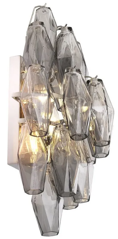 Saisonangebot Casa Padrino Lámpara de Pared de Lujo Gris / Plata 31 x 19 x A. 50 cm - Lámpara de Pared Elegante para Hotel y Restaurante - Colección de Lujo
