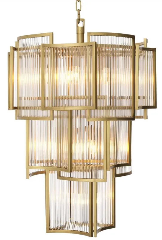 Aktuell Casa Padrino araña de luces de lujo latón antiguo Ø 58 x A. 84 cm - Araña de Luces Moderna para Hoteles y Restaurantes - Calidad de Lujo