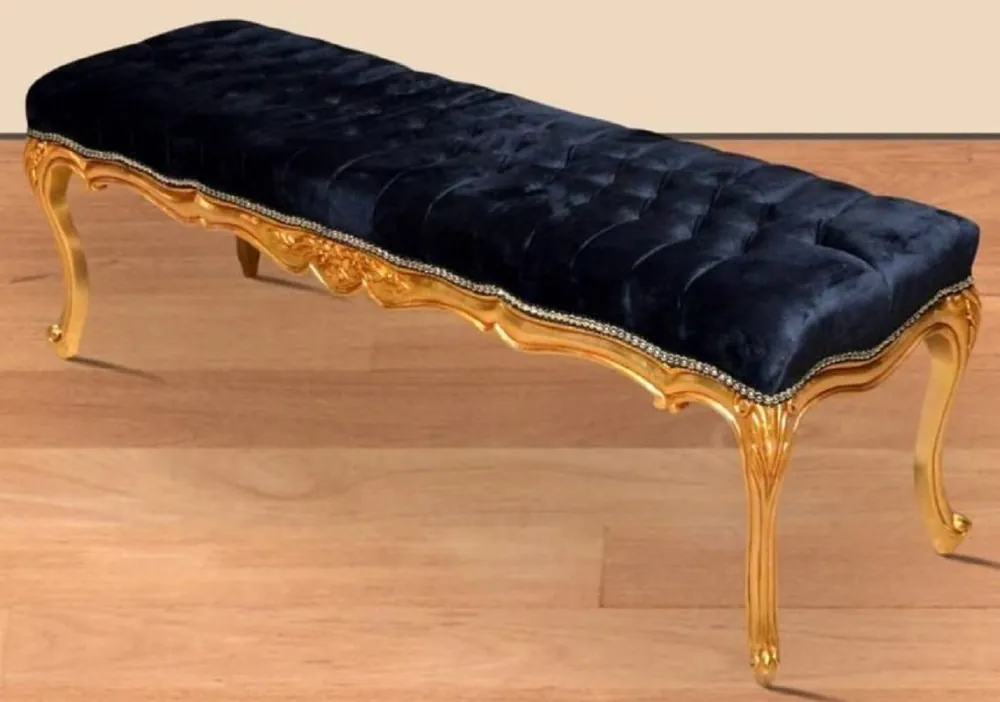 Casa Padrino banco barroco negro / oro - Banco de estilo antiguo hecho a mano - Magnífico mobiliario barroco Aktuell