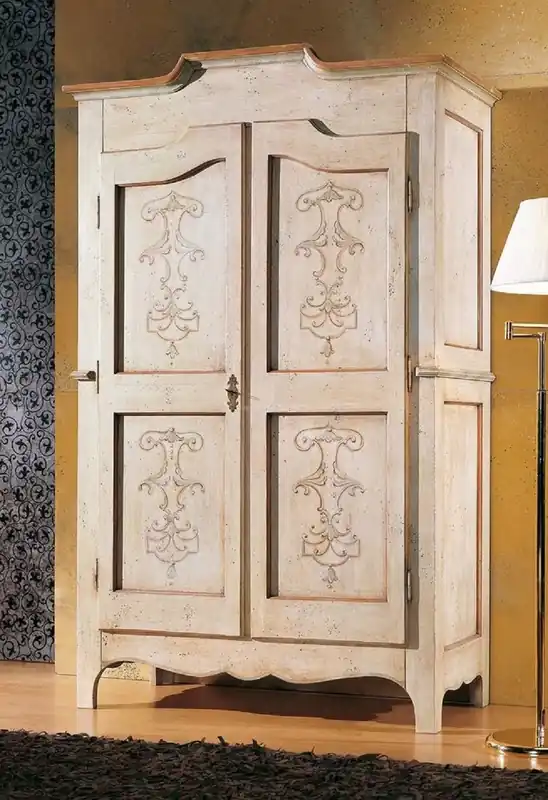 Casa Padrino armario de dormitorio estilo campestre de lujo crema / beige / marrón - Armario hecho a mano con 2 puertas - Muebles de dormitorio estilo campestre - Calidad de Lujo - Hecho en Italia Sofort Bestellen