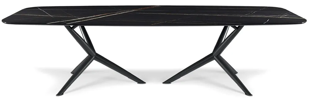 Casa Padrino mesa de comedor de lujo negro 300 x 120 x A. 75 cm - Mesa de comedor con tablero de cerámica de alta calidad - Muebles de comedor modernos - Calidad de lujo - Hecho en Italia Sonderangebot