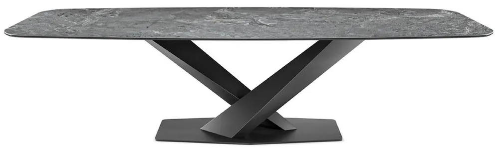 Casa Padrino mesa de comedor de lujo gris / gris grafito 300 x 120 x A. 75 cm - Mesa de comedor con tablero de cerámica - Muebles de comedor modernos - Calidad de lujo - Hecho en Italia Sonderangebot