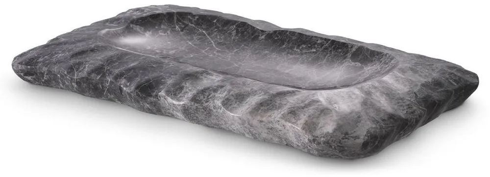 Casa Padrino bandeja de servicio de lujo gris 31 x 18 x A. 2,5 cm - Bandeja rectangular de mármol - Accesorios para Hoteles y Restaurantes de Lujo Preisreduziert