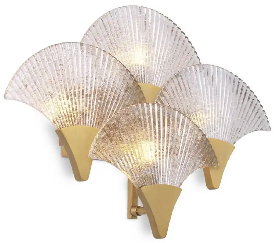 Casa Padrino lámpara de pared LED de lujo latón antiguo / gris 40 x 11 x A. 29,5 cm - Lámpara de Pared para Hotel y Restaurante - Colección de Lujo Geprüft