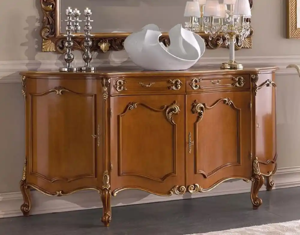 Beliebt Casa Padrino aparador barroco de lujo marrón / oro - Armario de madera maciza noble con 4 puertas y 2 cajones - Muebles Barrocos - Calidad de Lujo - Hecho en Italia