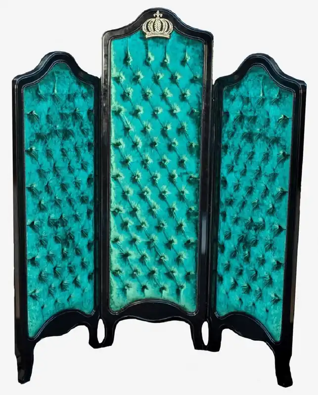 Rabatt Casa Padrino separador de ambientes barroco de lujo verde / negro / oro - Separador de ambientes barroco pomposo diseñado por Harald Glööckler - Muebles de Dormitorio Barroco - Noble y Magnífico