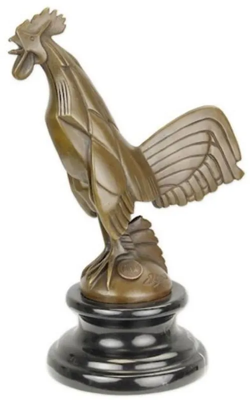 Casa Padrino escultura de bronce Art Deco de lujo gallo con base de mármol bronce / negro 10 x 15,3 x A. 22,9 cm - Figura de Bronce - Figura Decorativa - Accesorios Decorativos Knallerangebot