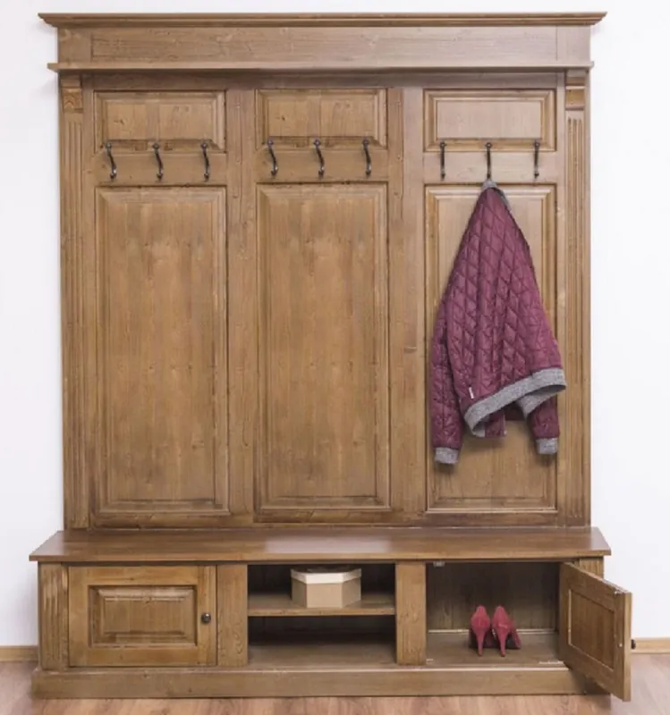Casa Padrino guardarropa de estilo campestre marrón 180 x 41 x A. 210 cm - Guardarropa de madera maciza - Mueble de armario de estilo campestre Neue Ware