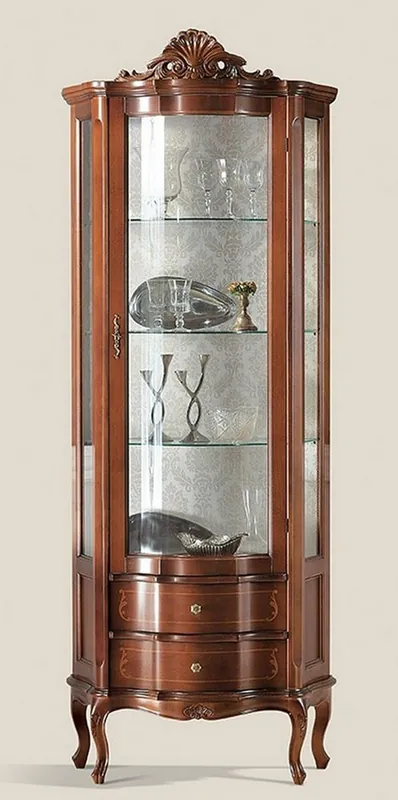 Neu Im Sortiment Casa Padrino vitrina barroco de lujo marrón - Magnífica vitrina barroco con puerta de vidrio y 2 cajones - Muebles Barrocos - Calidad de Lujo - Hecho en Italia