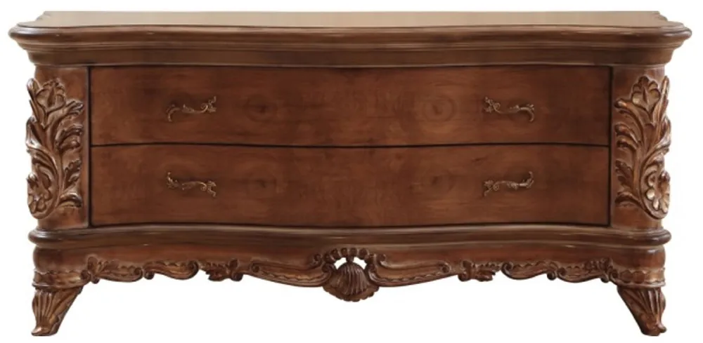 Rabatt Casa Padrino gabinete de TV barroco de lujo marrón - Aparador de madera maciza hecho a mano con 2 cajones - Muebles Barrocos - Noble y Magnífico