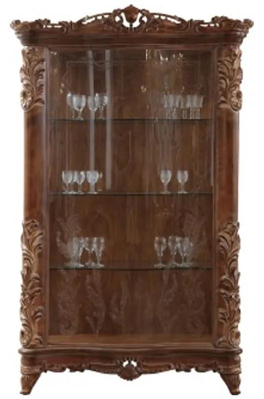 Casa Padrino vitrina barroco de lujo marrón - Vitrina de madera maciza hecha a mano con puerta de vidrio - Muebles Barrocos - Noble y Magnífico Garantierte Lieferung