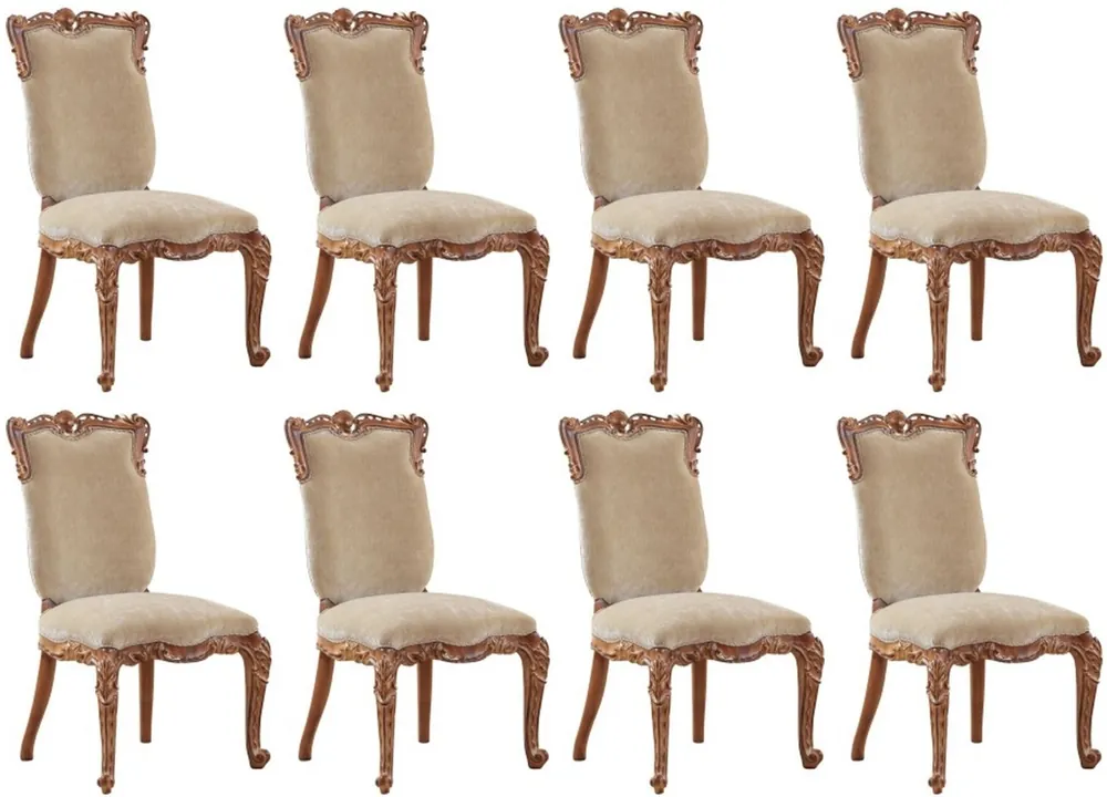 Angebot Casa Padrino conjunto de 8 sillas de comedor barrocos de lujo beige / marrón - Muebles de Comedor y Restaurante Barrocos - Noble y Magnífico