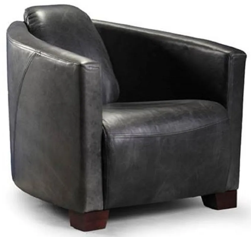 Nur Für Kurze Zeit Casa Padrino sillón de cuero de lujo negro vintage / marrón oscuro 72 x 90 x A. 67 cm - Sillón de salón de cuero auténtico - Muebles de Salón - Colección de Lujo