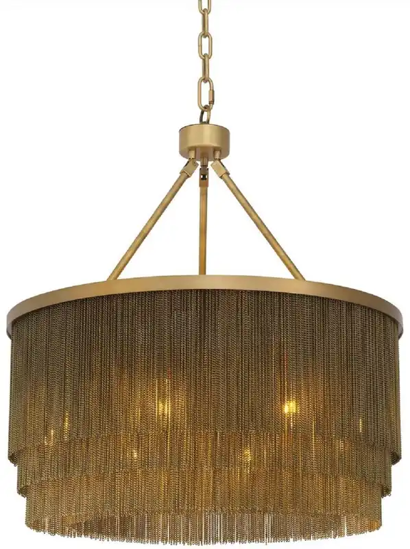 Sale Casa Padrino araña de luces de acero de lujo latón antiguo Ø 60 x A. 68 cm - Araña de Luces Redonda para Hoteles y Restaurantes - Calidad de Lujo