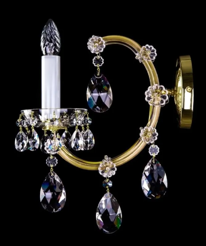 Casa Padrino lámpara de pared de cristal barroco de lujo oro 12 x 29 x A. 39 cm - Magnífica lámpara de pared con cristal de Bohemia - Lámparas de pared de lujo en estilo barroco - Noble & Magnífica Neue Kollektion