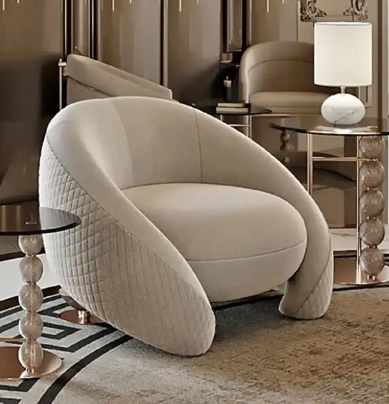 Preisknaller Casa Padrino sillón de lujo gris claro / cobre 114 x 100 x A. 76 cm - Sillón de salón - Sillón de hotel - Muebles de salón - Muebles de hotel - Muebles de lujo - Interiores de lujo