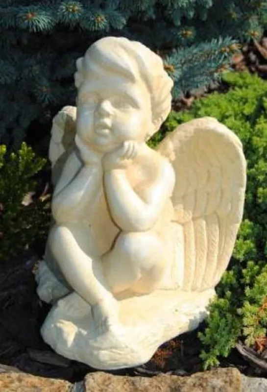 Casa Padrino Escultura de Decoración de Jardín Art Nouveau Ángel Arena 18 x 19 x A. 24 cm - Elegante Figura de Jardín - Accesorios de Decoración de Jardín Barrocos y Art Nouveau Online Kaufen