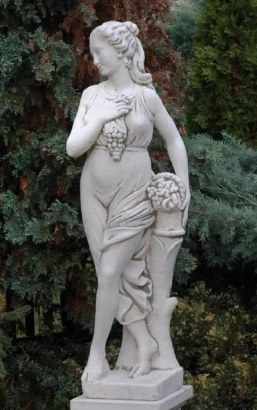 Casa Padrino Escultura de Decoración de Jardín Art Nouveau Señora Gris A. 140 cm - Elegante Figura de Jardín - Accesorios de Decoración de Jardín Barrocos y Art Nouveau Aktuell