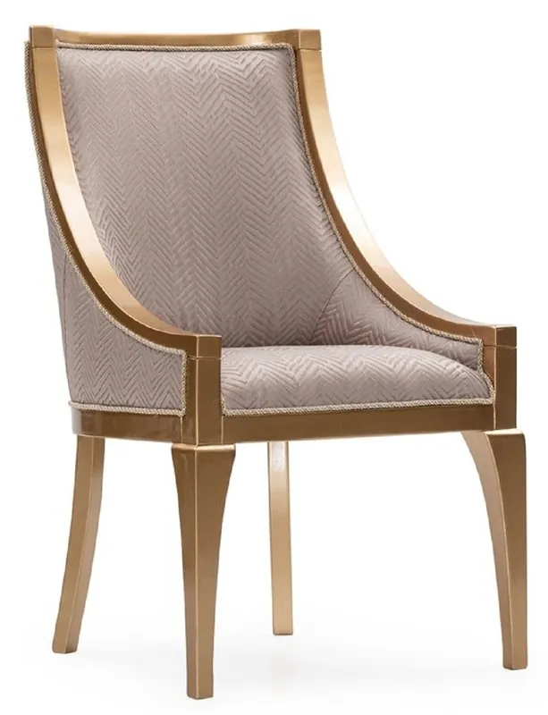 Echt Casa Padrino silla de comedor barroco de lujo gris / oro - Silla de cocina de estilo barroco - Magníficos muebles de comedor de lujo en estilo barroco - Muebles barrocos - Noble y Magnífico