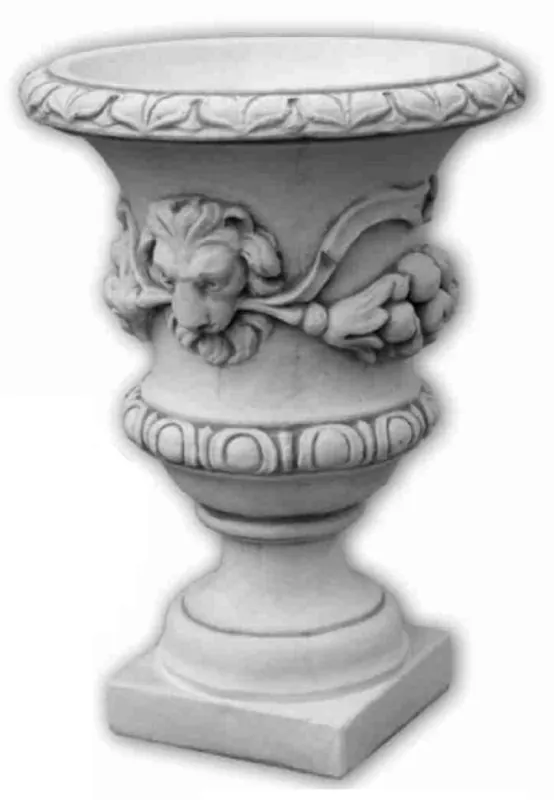 Casa Padrino maceta decorativo de jardín barroco gris Ø 50 x A. 70 cm - Magnífico macetero de estilo barroco - Decoración barroco de jardín - Decoración barroco de terraza - Accesorios barroco Expressversand