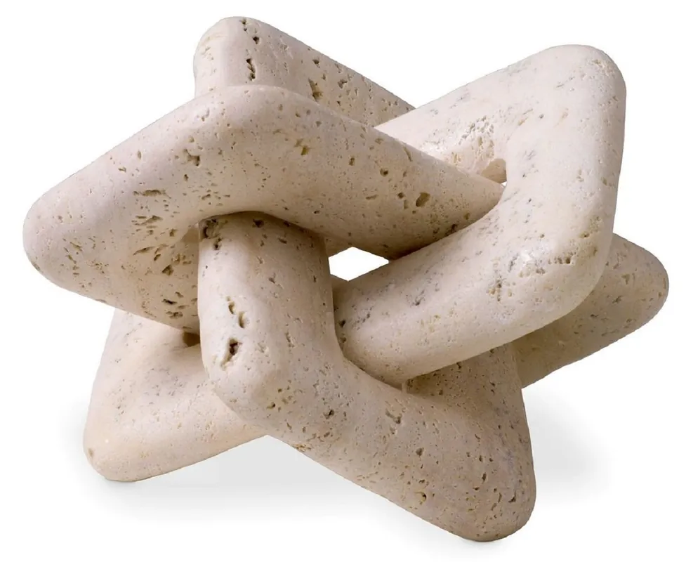 Casa Padrino objeto decorativo de piedra natural travertino de lujo beige 22 x 21,5 x A. 13 cm - Decoración de sala de estar - Decoración de escritorio - Colección de lujo Meistverkauft