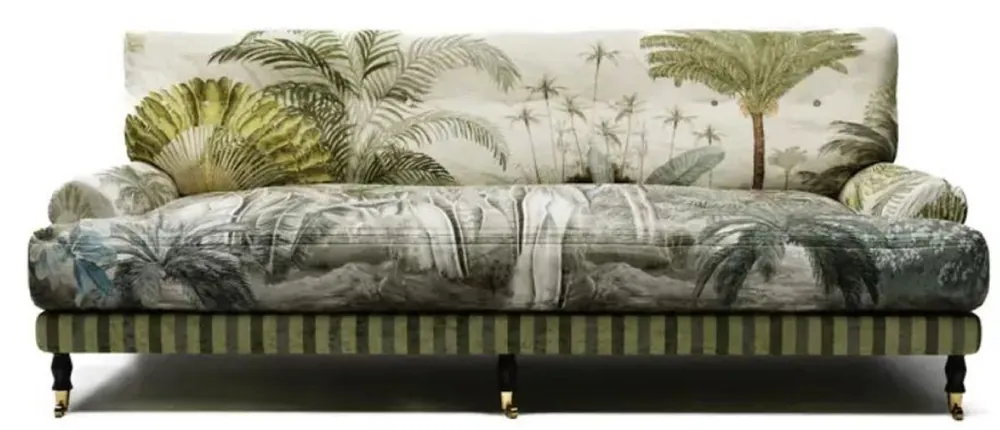 Beliebt Casa Padrino sofá de terciopelo de lujo verde / multicolor / negro / latón 200 x 100 x A. 87 cm - Sofá de salón - Sofá de hotel - Muebles de salón - Muebles de hotel - Muebles de lujo