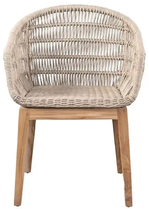 Casa Padrino silla de comedor de lujo gris / natural 60 x 60 x H. 80 cm - Silla de jardín de lujo con fino tejido de ratán - Muebles de comedor - Muebles de jardín - Muebles de ratán de lujo Must-Have
