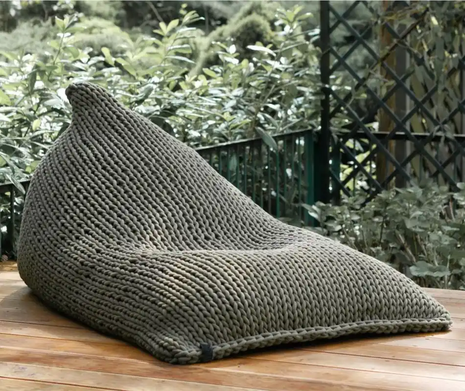 Casa Padrino puf para niños de lujo verde 70 x 100 cm - Puf de algodón con funda interior impermeable - Accesorios de salón - Accesorios de jardín - Accesorios de lujo Markenware