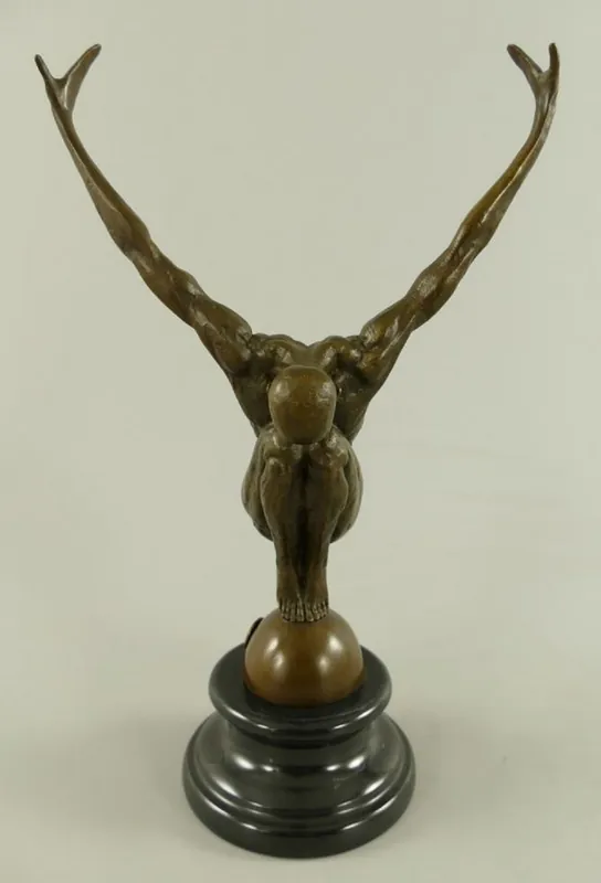 Casa Padrino escultura de bronce de lujo buzo alto bronce / negro 18 x 10 x A. 29 cm - Figura de Bronce con Base de Mármol - Accesorios Deco Direktkauf