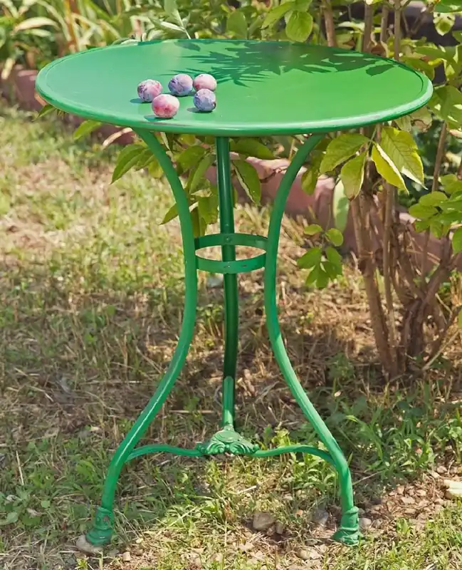 Casa Padrino mesa de jardín Art Nouveau verde antiguo Ø 60 x A. 70 cm - Mesa de hierro forjado hecha a mano - Muebles de jardín y patio de hierro forjado nostálgicos Preis Gesenkt