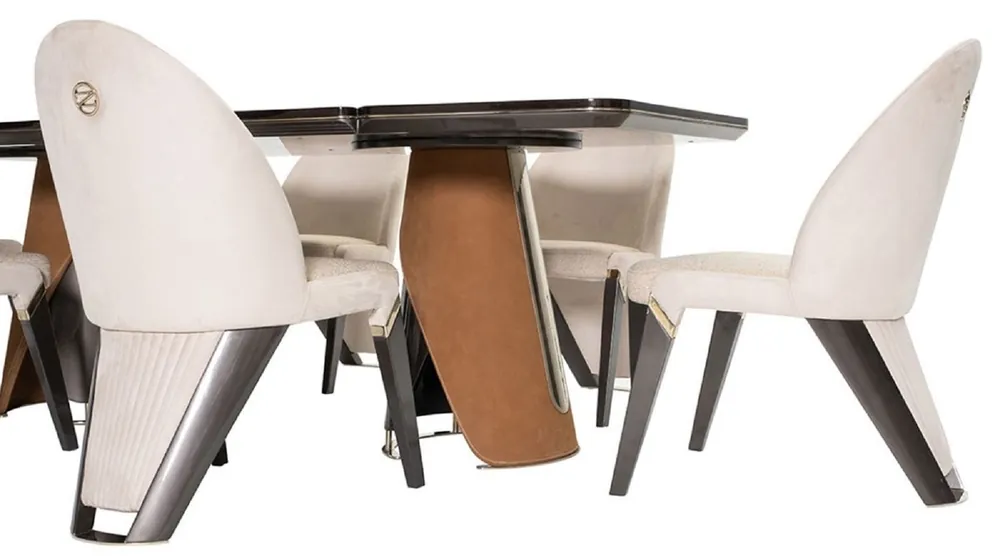 Casa Padrino conjunto de 6 sillas de comedor de lujo crema / gris / oro 57 x 70 x A. 91,5 - Muebles de comedor - Muebles de lujo - Interior de lujo Neuheit
