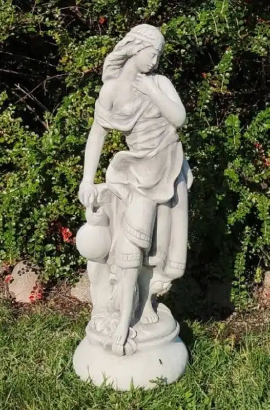 Casa Padrino Escultura de Decoración de Jardín Art Nouveau Dama Gris A. 66 cm - Elegante Figura de Jardín - Accesorios de Decoración de Jardín Barrocos y Art Nouveau Meistverkauft