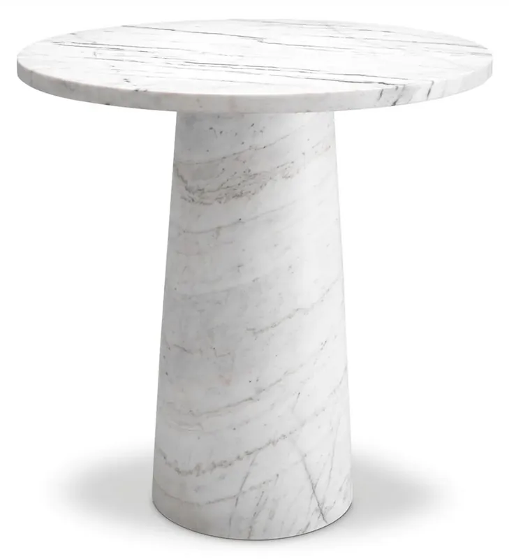 Neu Casa Padrino mesa auxiliar de mármol de lujo blanco Ø 55 x A. 57 cm - Mesa redonda de mármol de alta calidad - Muebles de mármol - Muebles de lujo - Calidad de lujo