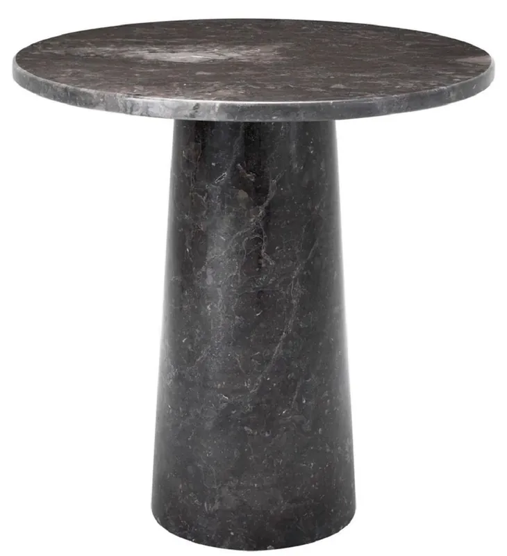 Neuheit Casa Padrino mesa auxiliar de mármol de lujo gris Ø 55 x A. 57 cm - Mesa redonda de mármol de alta calidad - Muebles de mármol - Muebles de lujo - Calidad de lujo