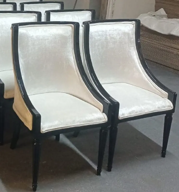 Neue Kollektion Casa Padrino conjunto de 6 sillas de comedor barrocos de lujo oro / negro - Sillas de cocina hecho a mano de estilo barroco - Magníficos muebles de comedor de lujo en estilo barroco