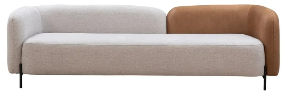 Online Kaufen Casa Padrino sofá de lujo gris claro / marrón / negro 255 x 90 x A. 70 cm - Sofá de salón - Muebles de salón - Muebles de lujo - Interiores de lujo