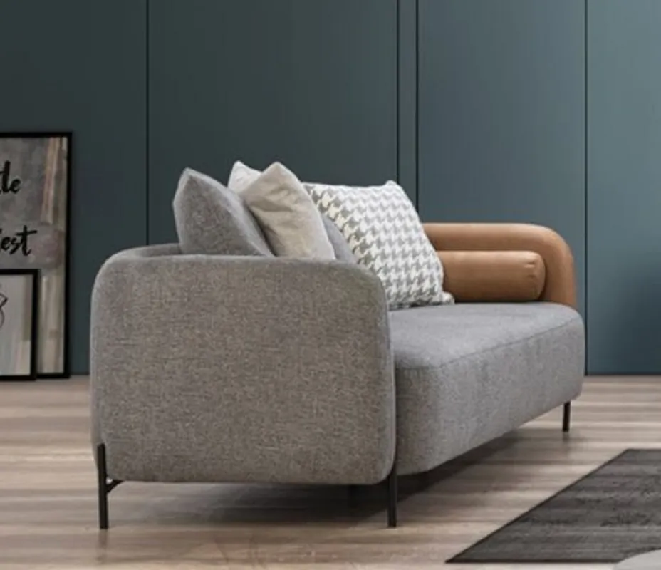 Casa Padrino sofá de lujo gris / marrón / negro 255 x 90 x A. 70 cm - Sofá de salón - Muebles de salón - Muebles de lujo - Interiores de lujo Must-Have