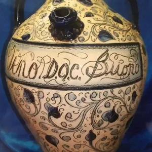 Casa Padrino Jarra de Vino Barroco de Lujo con 2 Asas Crema / Azul / Negro - Jarra de Cerámica de Estilo Barroco - Accesorios Decorativos Barrocos - Calidad de Lujo - Hecho en Italia Billig