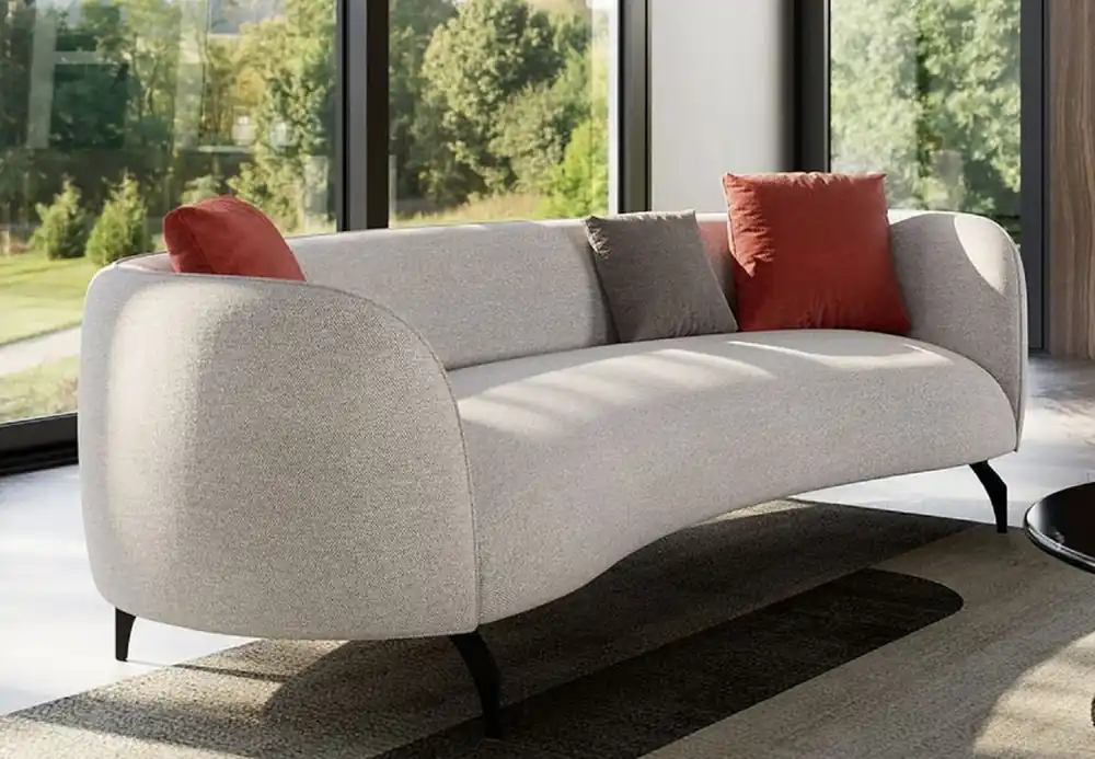 Casa Padrino sofá de lujo gris / negro 240 x 102 x A. 70 cm - Sofá de salón curvo - Sofá de hotel - Muebles de salón - Muebles de hotel - Muebles de lujo - Interiores de lujo - Interiores de salón Preiswert