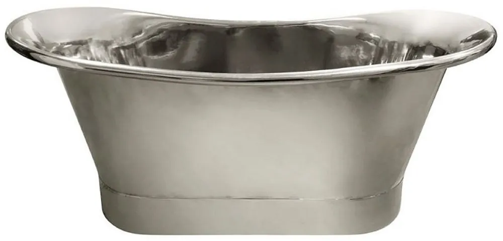 Must-Have Casa Padrino bañera de cobre Art Nouveau de lujo plata mate / plata cromado 170 x 71 x A. 71 cm - Bañera retro independiente - Muebles de baño de cobre rústicos