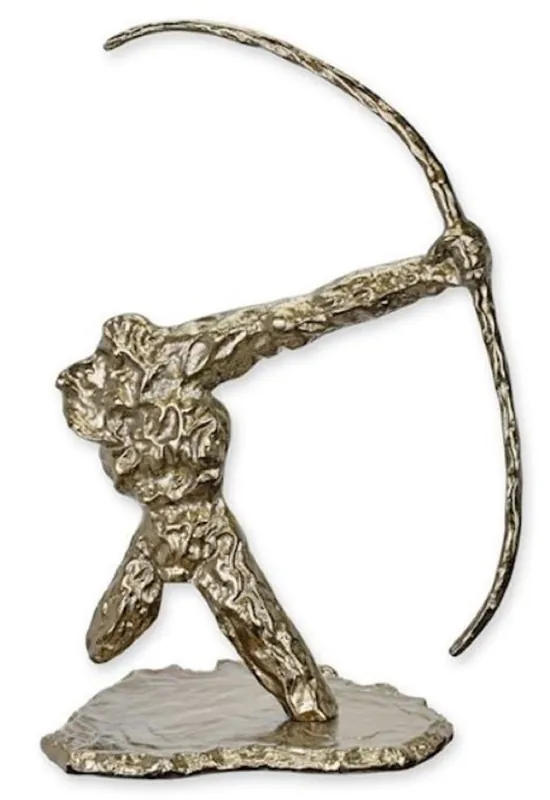 Top-Angebot Casa Padrino escultura decorativa de aluminio de lujo Hércules con lazo plata 34,3 x 24,8 x A. 51,5 cm - Figura decorativa de aluminio - Decoración de salón - Decoración de escritorio